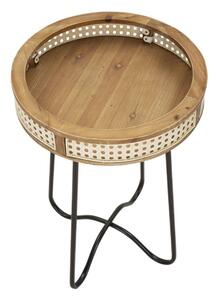 Kulatý odkládací stolek Mauro Ferretti Farnol, 40x60 cm, černá/hnědá