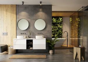 Luxusní koupelnový nábytek Miron A, šedá + bílý lesk