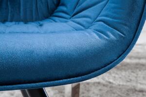Noble Home Jídelní židle BRUNO II, samet, modrá