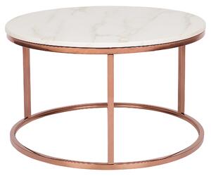 Konferenční stolek s mramorovým efektem béžový/měděný CORAL