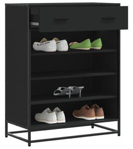 Botník černý 75 x 38 x 97,5 cm kompozitní dřevo a kov 3300875