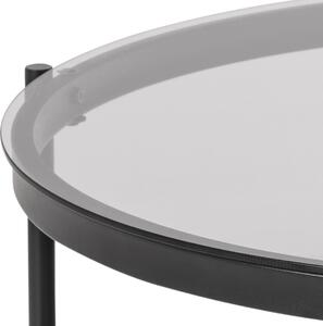 Actona Černý skleněný konferenční stolek Muani, 79x79x42 cm