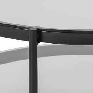 Actona Černý skleněný konferenční stolek Muani, 79x79x42 cm