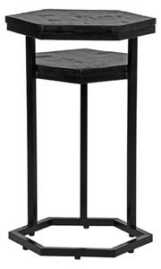Černý masivní mangový odkládací stolek LABEL51 Multilev