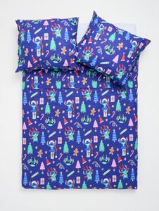 Sinsay - Sada ložního prádla se vánočním vzorem Stitch - námořnická modrá