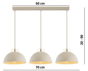 Brilagi - Lustr na lanku MOON 3xE27/60W/230V béžová/zlatá