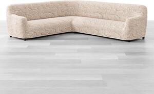Bielastické potahy BRILLANTE béžové rohová sedačka (š. 350 - 530 cm)