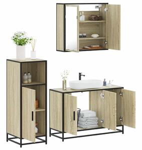 3dílný set koupelnového nábytku dub sonoma kompozitní dřevo 3300951