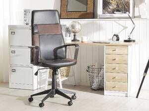 Kancelářská židle černá/hnědá DELUXE
