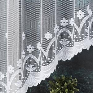 Dekorační oblouková krátká záclona na žabky FLORENTYNA 120 bílá 330x120 cm MyBestHome