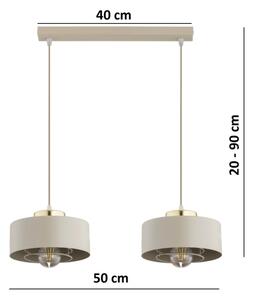 Brilagi - Lustr na lanku SPRING 2xE27/60W/230V béžová/zlatá