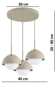 Brilagi - Lustr na lanku COSMO 3xE27/60W/230V béžová/zlatá