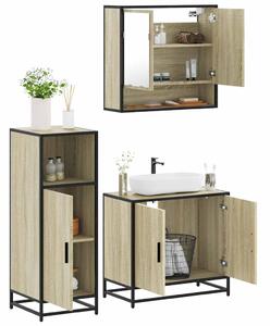 3dílný set koupelnového nábytku dub sonoma kompozitní dřevo 3300976