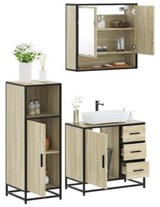 3dílný set koupelnového nábytku dub sonoma kompozitní dřevo 3300986