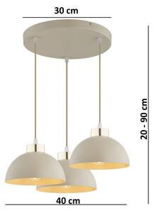 Brilagi - Lustr na lanku MOON 3xE27/60W/230V béžová/zlatá