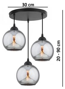 Brilagi - Lustr na lanku DIOR 3xE27/60W/230V černá/kouřová šedá