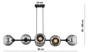 Brilagi - Lustr na lanku DIOR 6xE27/60W/230V černá/kouřová šedá