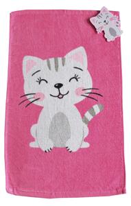 Dětský ručník Kočička - růžový 30x50