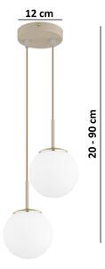 Brilagi - Lustr na lanku MILO ECRU 2xE27/60W/230V béžová/zlatá