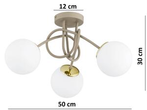 Brilagi - Přisazený lustr MILO ECRU 3xE27/60W/230V béžová/zlatá