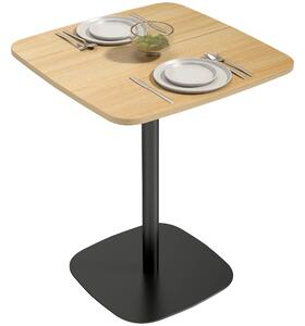 HOMCOM jídelní stůl — moderní čtvercový stůl pro 2 osoby 60 × 60 cm s ocelovou podnoží, přírodní dřevo | Aosom