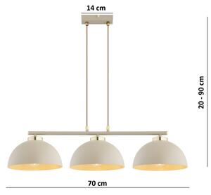 Brilagi - Lustr na lanku MOON 3xE27/60W/230V béžová/zlatá