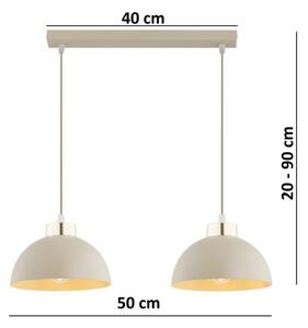 Brilagi - Lustr na lanku MOON 2xE27/60W/230V béžová/zlatá
