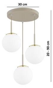 Brilagi - Lustr na lanku MILO ECRU 3xE27/60W/230V béžová/zlatá