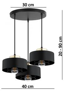 Brilagi - Lustr na lanku SPRING 3xE27/60W/230V černá/zlatá