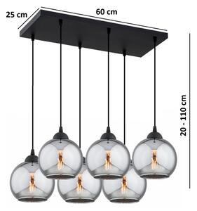 Brilagi - Lustr na lanku DIOR 6xE27/60W/230V černá/kouřová šedá