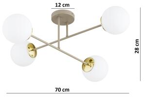 Brilagi - Přisazený lustr MILO ECRU 4xE27/60W/230V béžová/zlatá