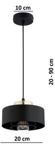 Brilagi - Lustr na lanku SPRING 1xE27/60W/230V pr. 20 cm černá/zlatá