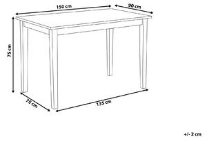 Jídelní stůl dřevěný světle hnědý / bílý 150 x 90 cm GEORGIA