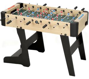 SPORTNOW skládací stolní fotbal, dřevěný dekor, 22 hráčů, 8 rukojetí, 8 tyčí — pro 2–4 hráče — 118 × 107,5 × 78 cm, přírodní | Aosom