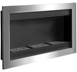 HOMCOM nástěnný bioetanolový krb s 3 nerezovými hořáky 110 x 63 x 16 cm | Aosom
