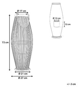 Lucerna světlé dřevo 72 cm TAHITI