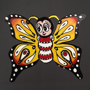 AMADEA Dřevěný magnet motýl, 10 cm