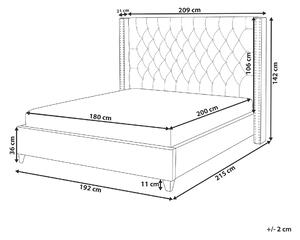 Béžová čalouněná postel s rámem LUBBON 180 x 200 cm