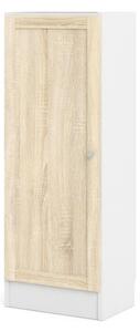 Skříň Bask 40,6 x 28,3 x 107,2 cm, dveře dřevo, bílá / dub sonoma