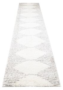 Makro Abra Koberec Běhoun Shaggy DELHI 4075A krémový šedý Rozměr: 80x200 cm