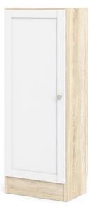 Skříň Bask 40,6 x 28,3 x 107,2 cm, dveře dřevo, dub sonoma / bílá