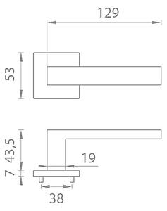 Dveřní kování MP SULLA - HR 7S (WS - Bílá matná), klika-klika, Bez spodní rozety, MP WS (bílá mat)