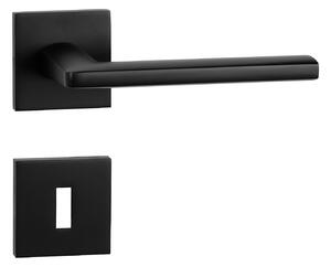 Dveřní kování MP - PRIMA - HR SQ6 (BS - Černá matná), klika-klika, Hranatý otvor pro obyčejný klíč BBQ, MP BS (černá mat)
