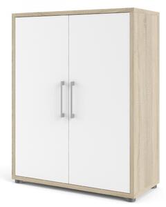 Skříň Modulo 89 x 40 x 113 cm, dveře dřevo, dub sonoma / bílá