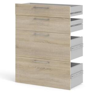 Skříň Modulo 89 x 40 x 113 cm, zásuvky, bílá / dub sonoma