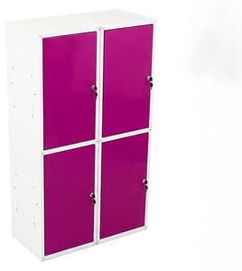 4x Uzamykatelná kovová skříňka Trestles SKM 350x350x700, fialová dvířka