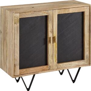 Příborník 80x75x35 cm příborník masivní mangovník / kámen vzhled hnědý | Wohnling