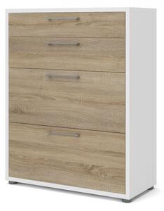 Skříň Modulo 89 x 40 x 113 cm, zásuvky, bílá / dub sonoma