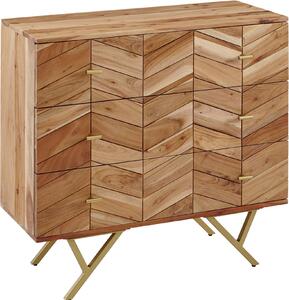 Příborník 90x86,5x40 cm akátové masivní dřevo / kovová příborník | Wohnling