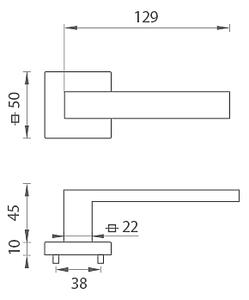 Dveřní kování MP FO - ASTI - HR (NP - Nikl perla), klika-klika, Bez spodní rozety, MP NP (nikl perla)